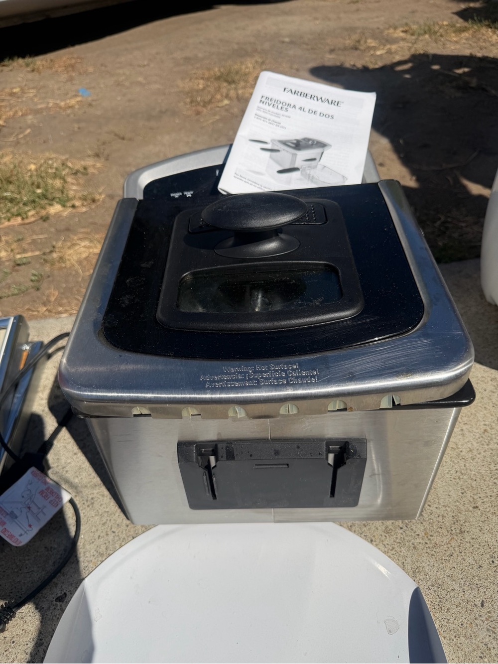 Farberware Stainless Steel and Black Electric Deep Fryer